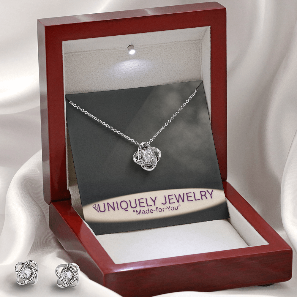 Love Knot Necklace & Earring Set