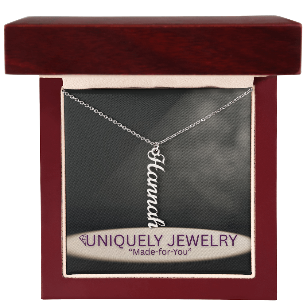 Vertical Name Necklace W/MC