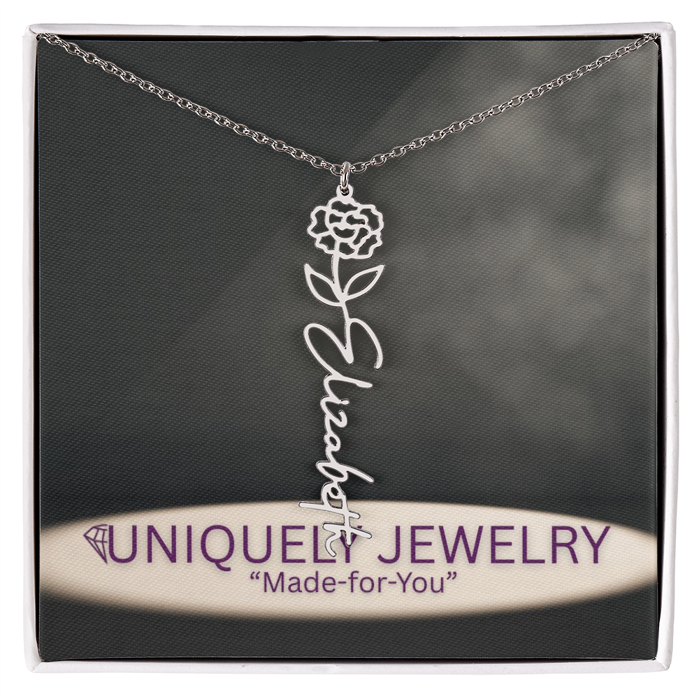 Flower Name Necklace