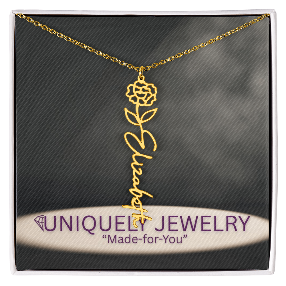 Flower Name Necklace