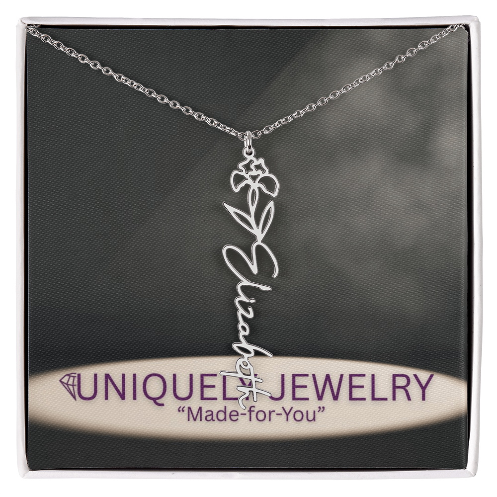 Flower Name Necklace