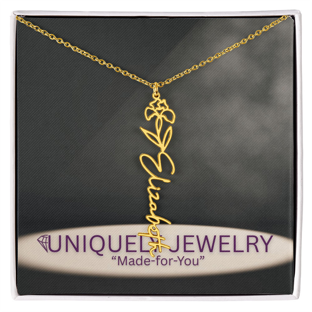Flower Name Necklace