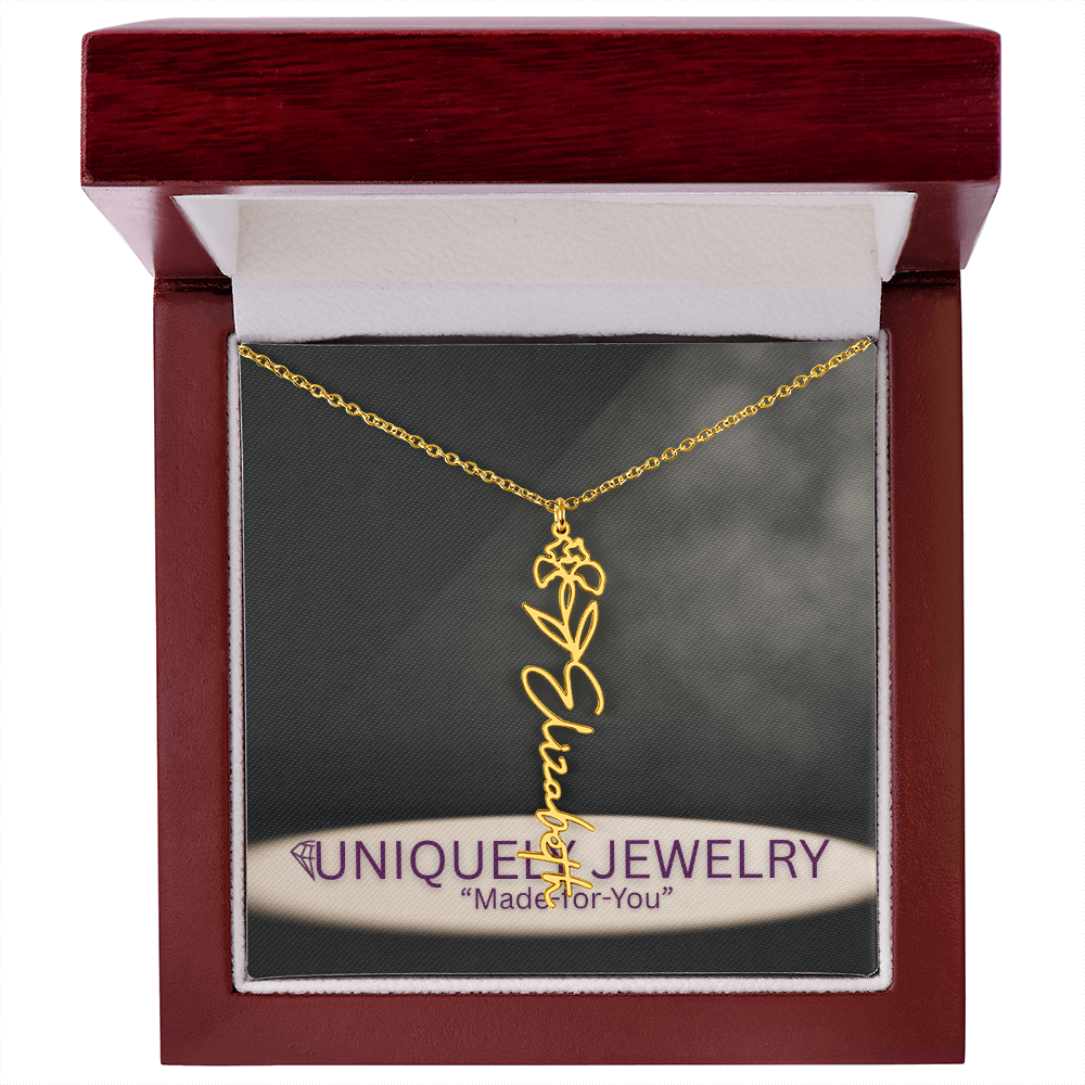Flower Name Necklace