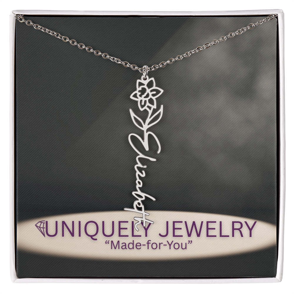 Flower Name Necklace