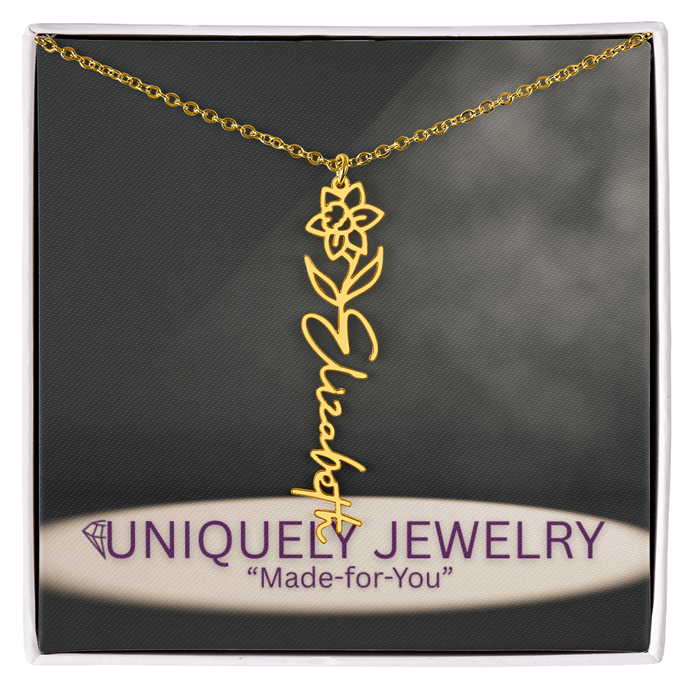 Flower Name Necklace