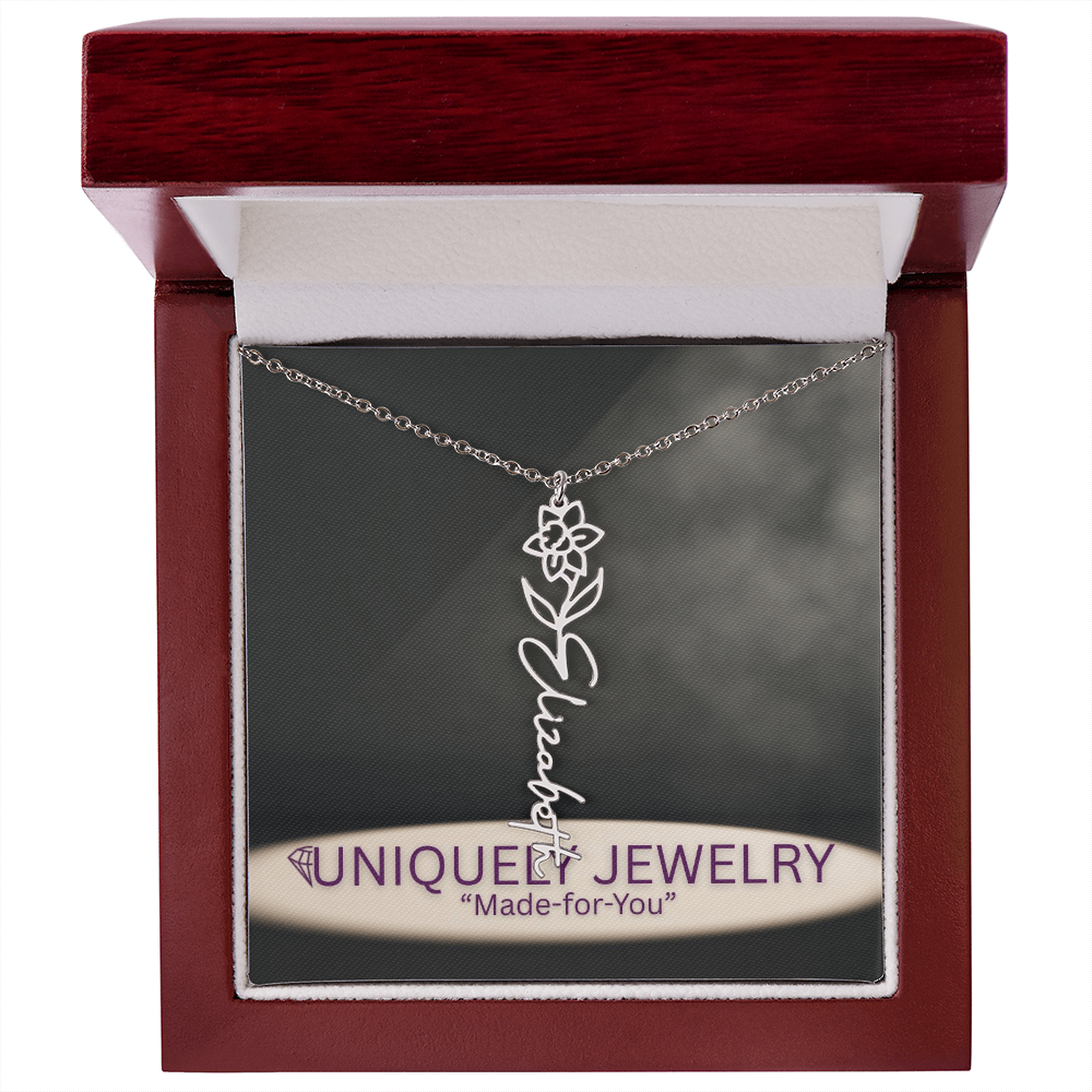 Flower Name Necklace