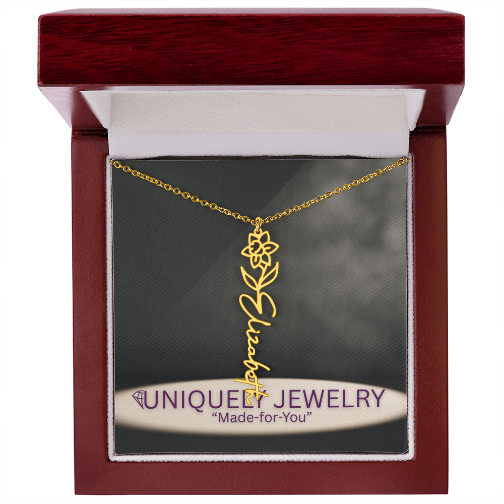 Flower Name Necklace