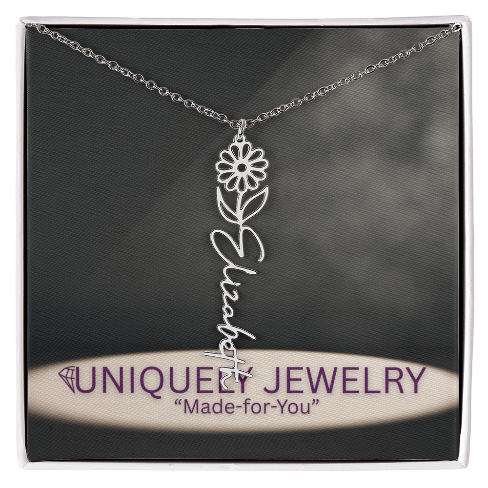 Flower Name Necklace