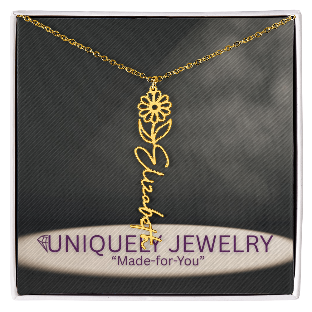 Flower Name Necklace