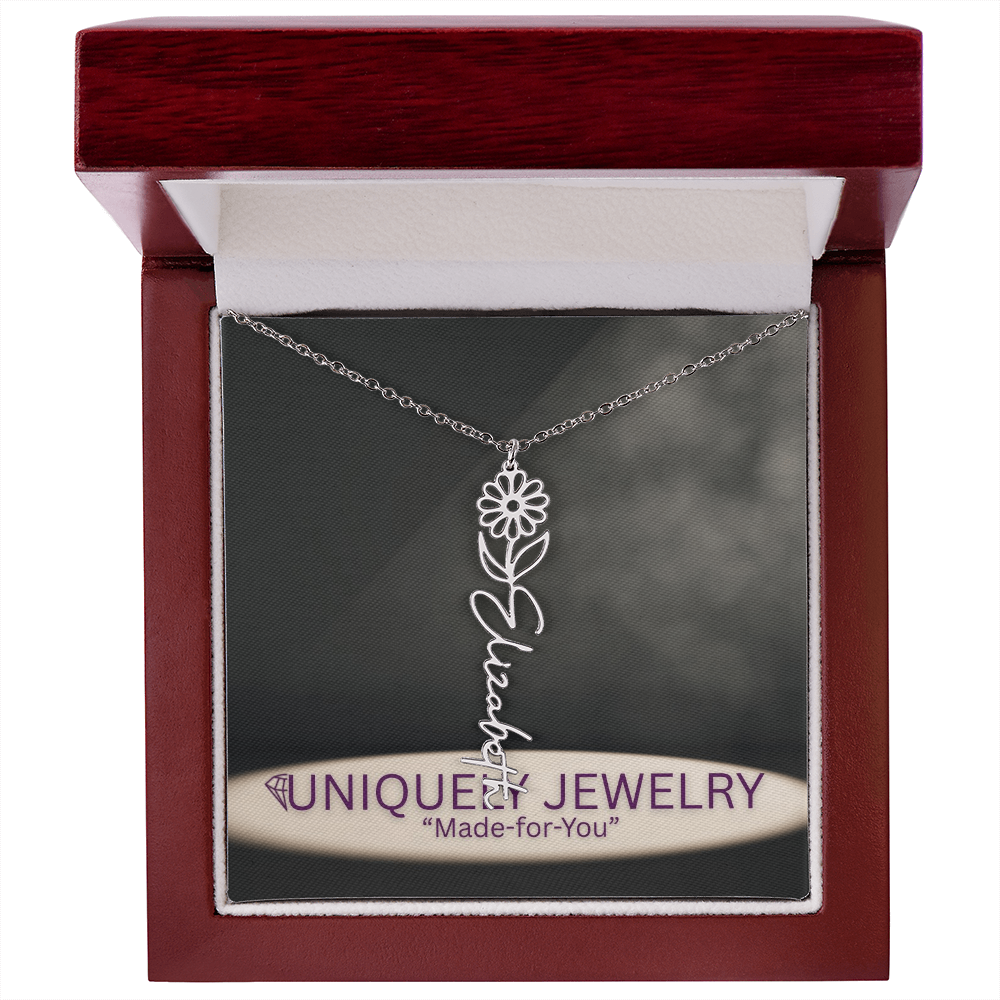 Flower Name Necklace