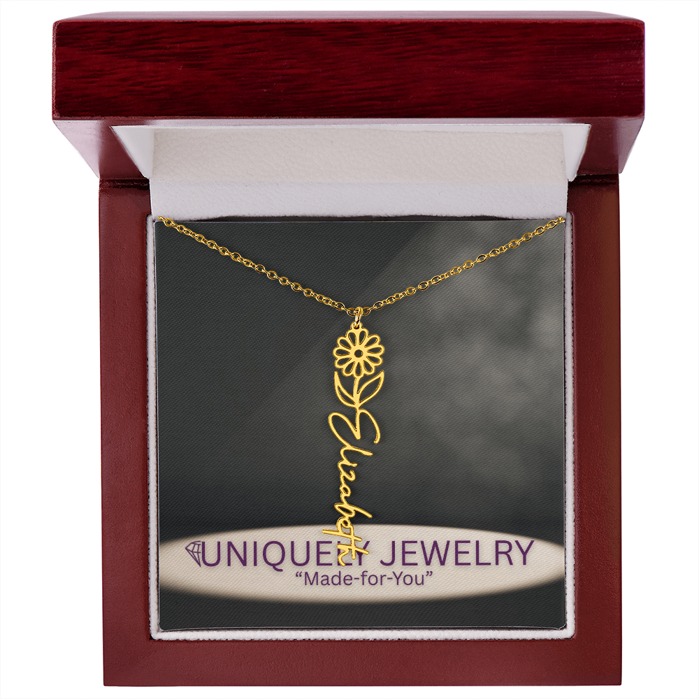 Flower Name Necklace