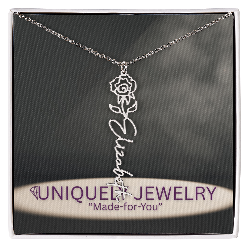 Flower Name Necklace