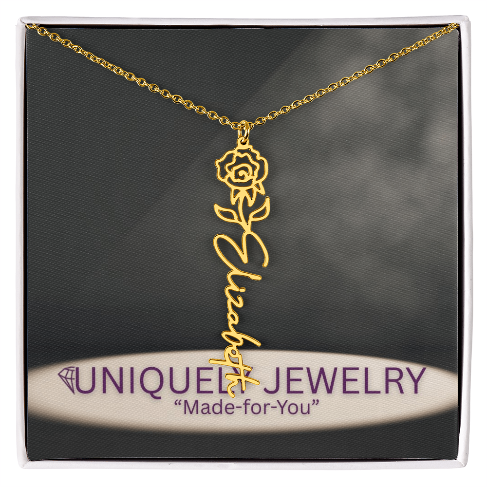 Flower Name Necklace