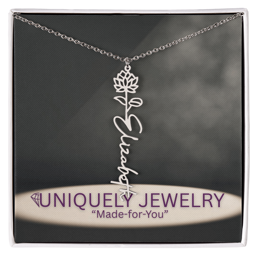 Flower Name Necklace