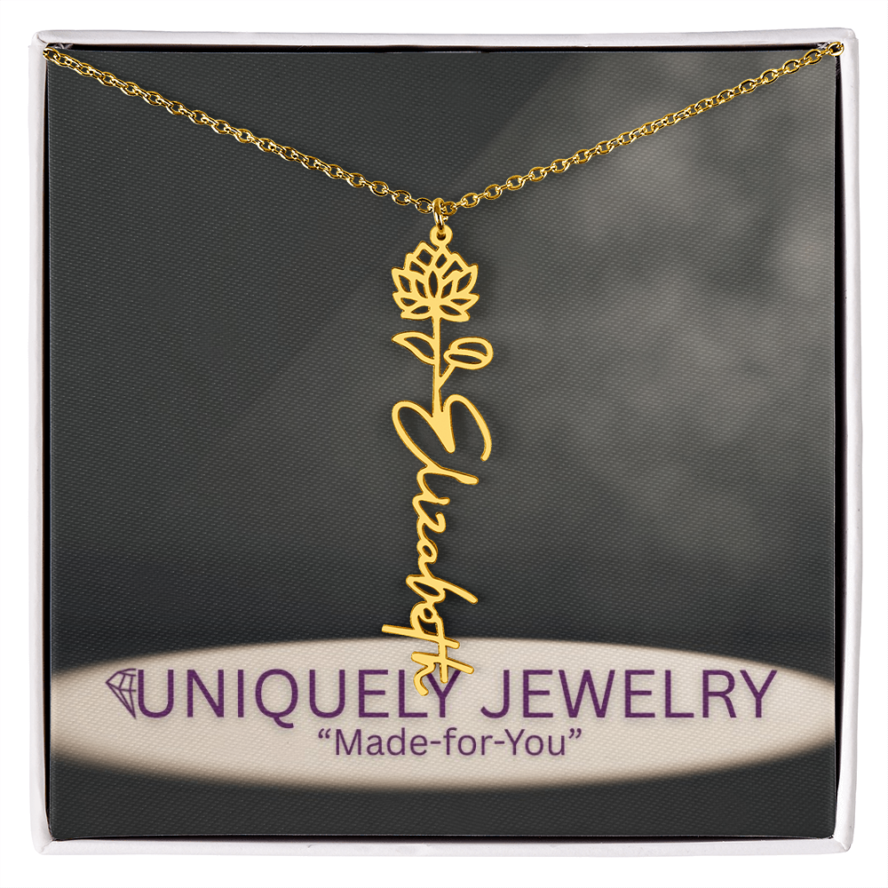 Flower Name Necklace