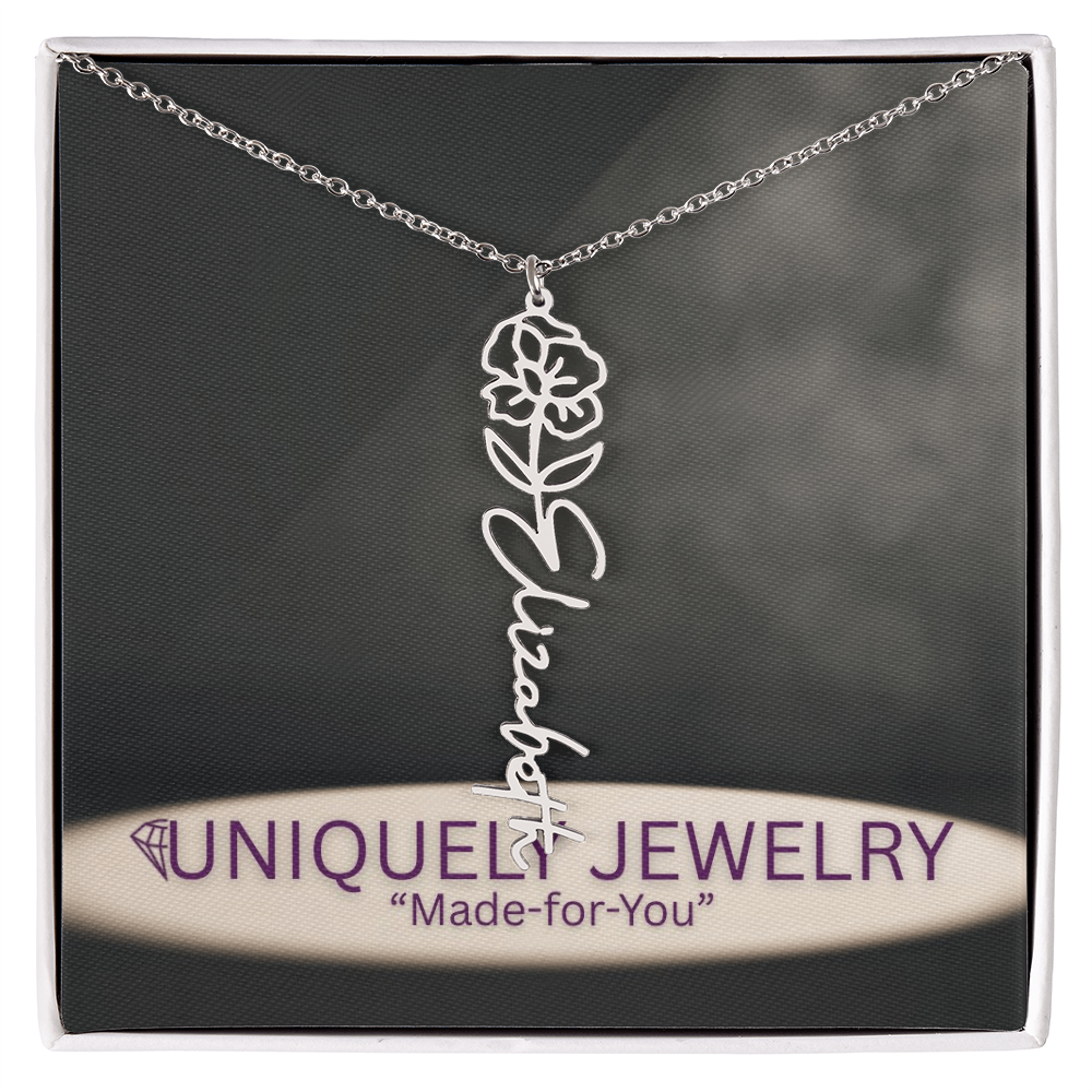 Flower Name Necklace