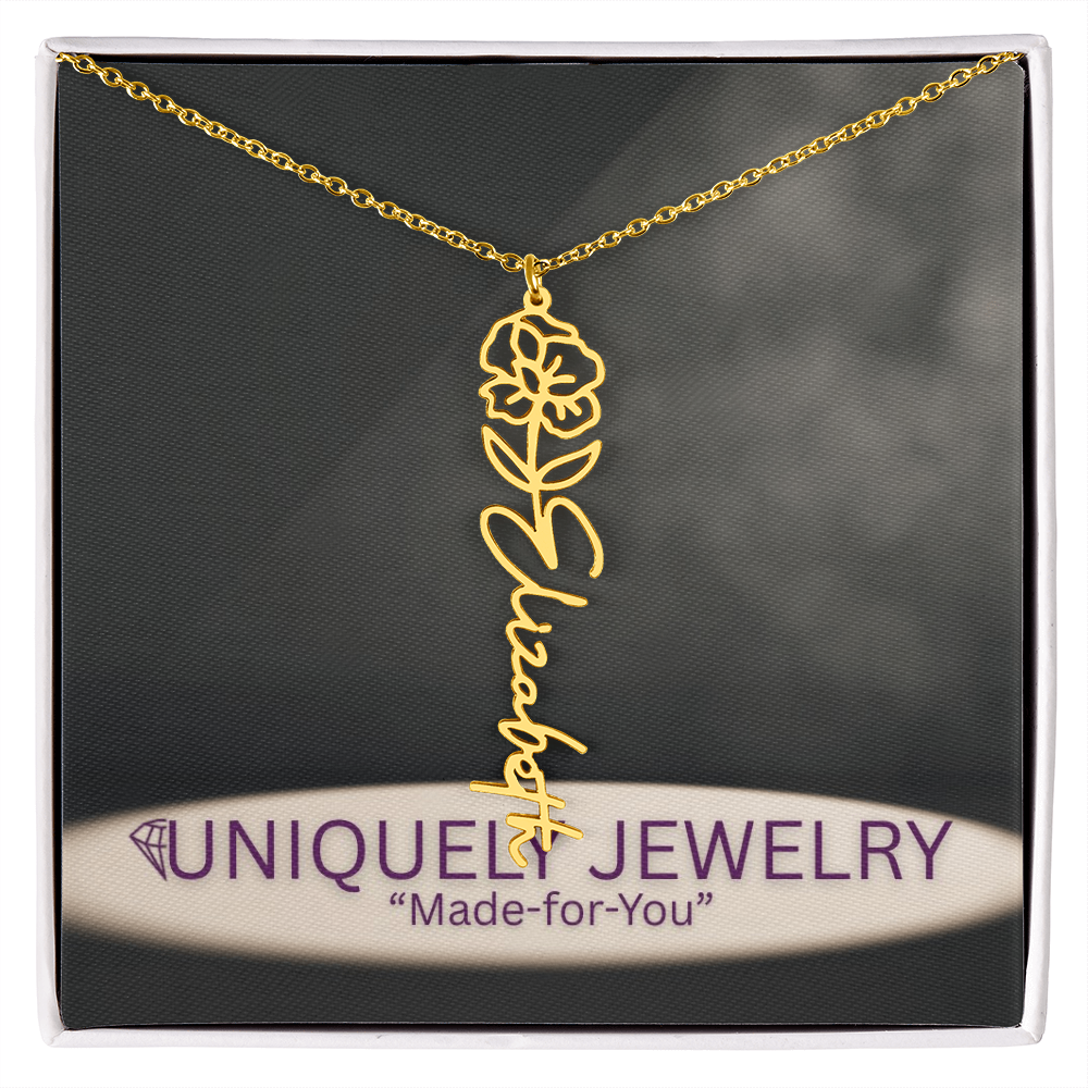 Flower Name Necklace