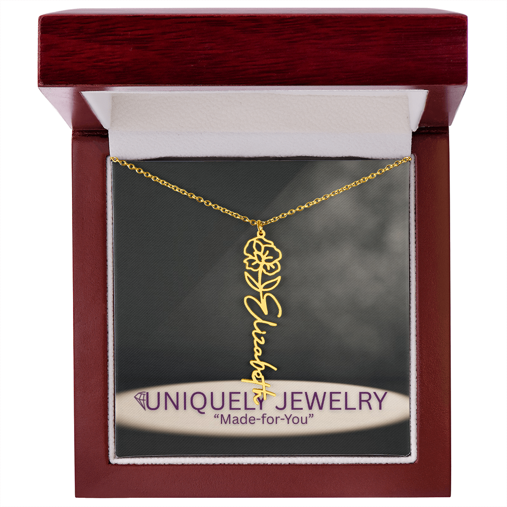 Flower Name Necklace