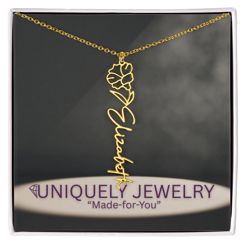 Flower Name Necklace