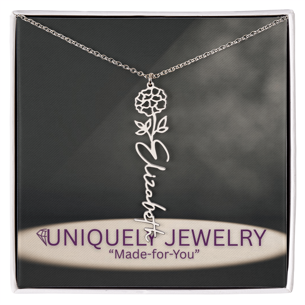 Flower Name Necklace