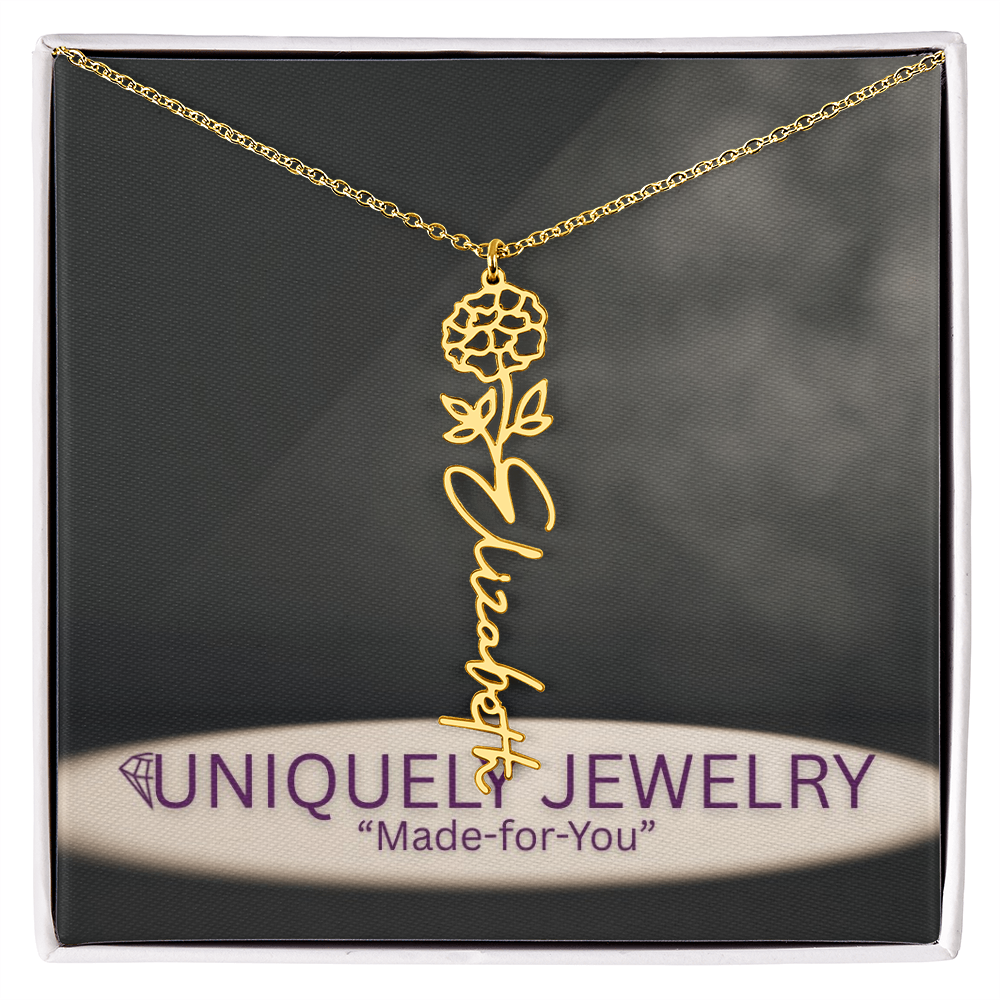 Flower Name Necklace