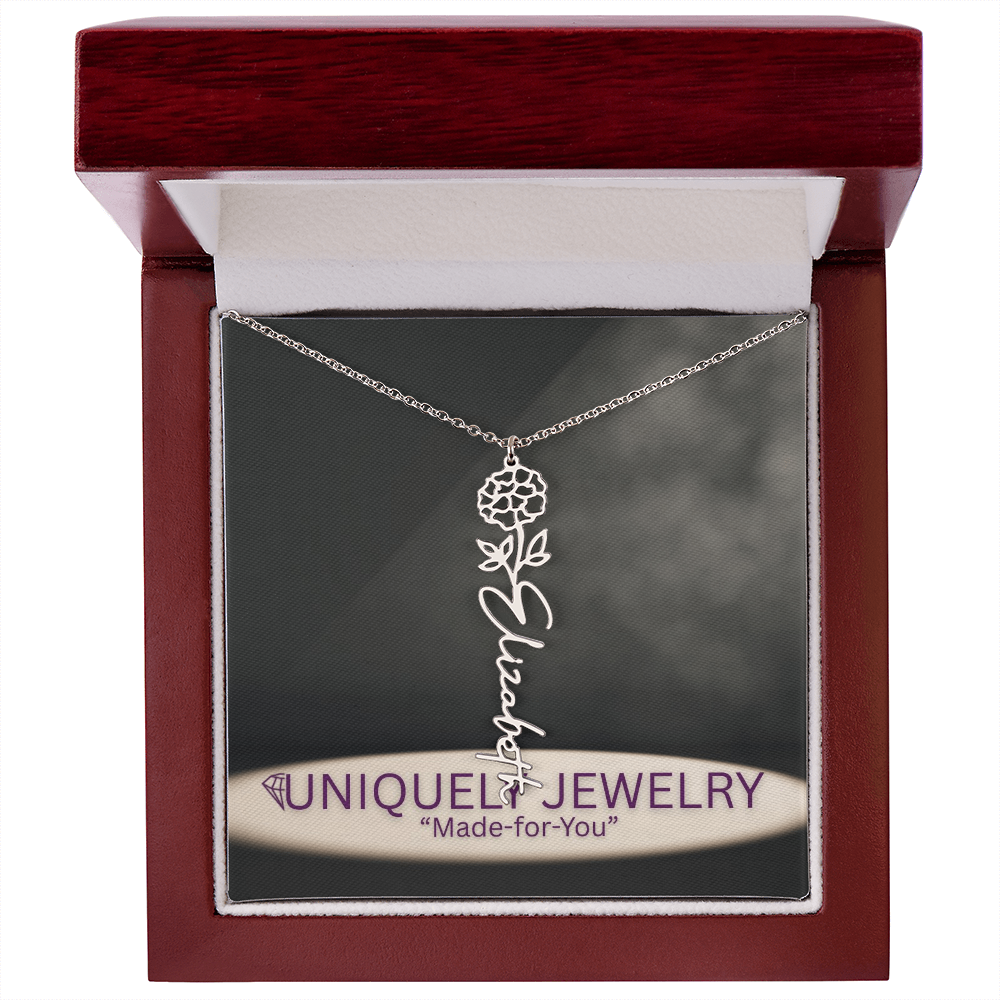 Flower Name Necklace