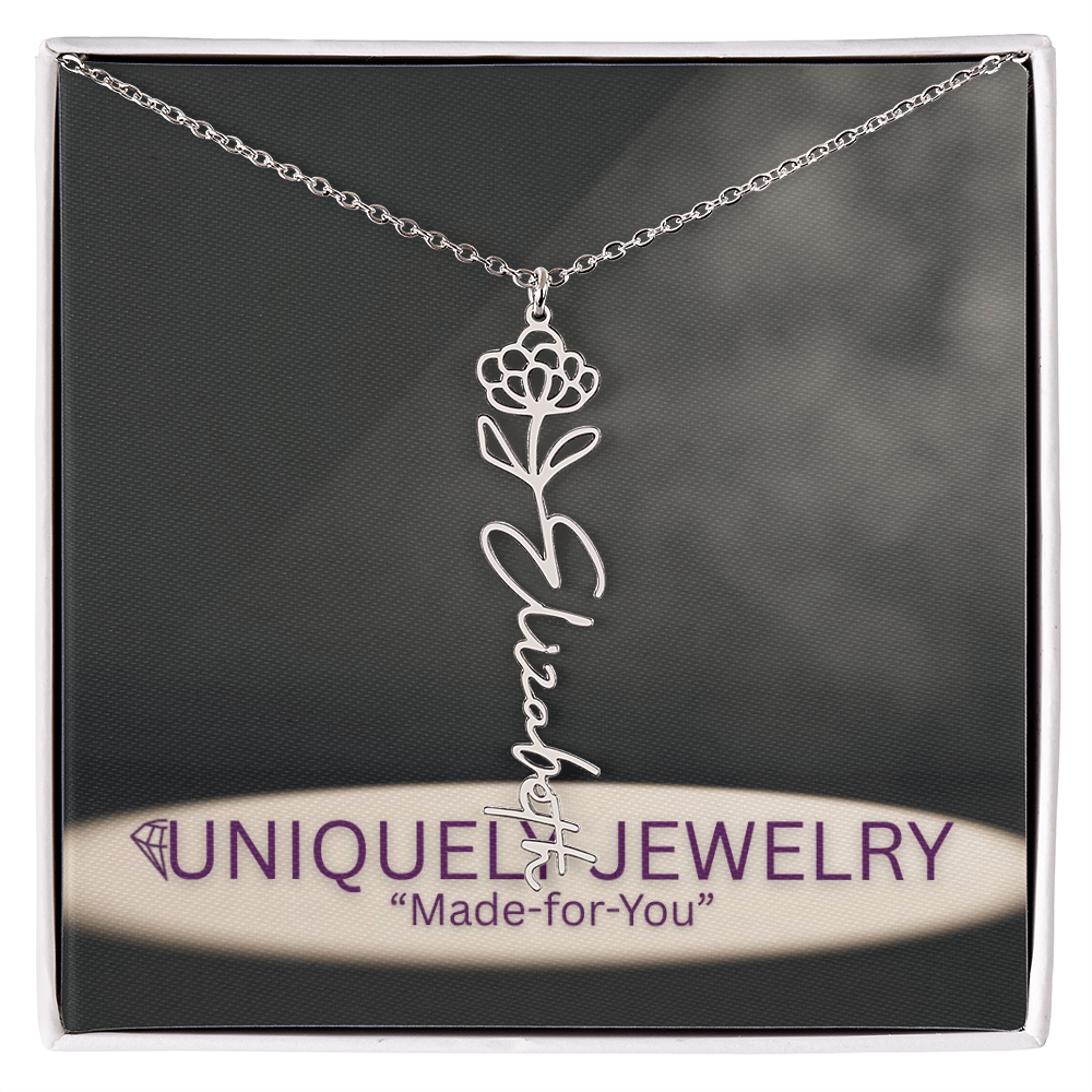 Flower Name Necklace