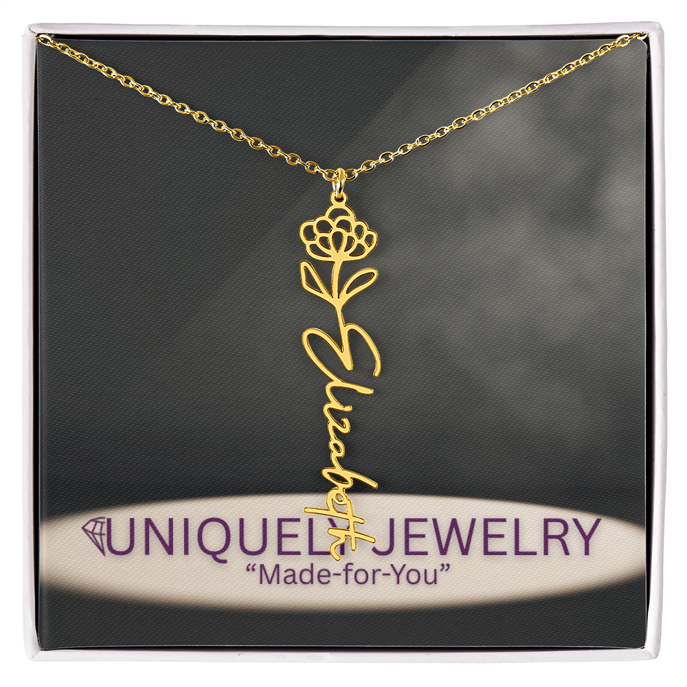 Flower Name Necklace
