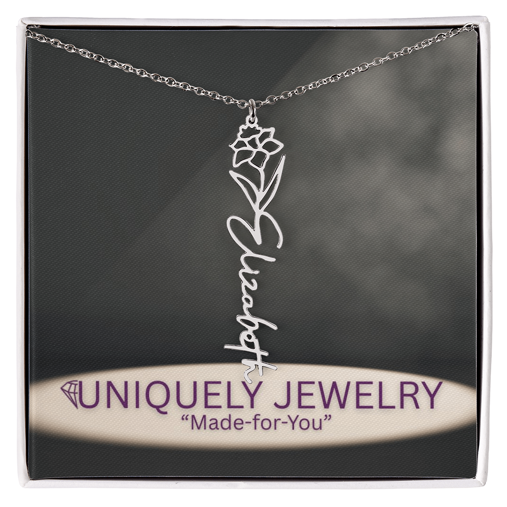 Flower Name Necklace