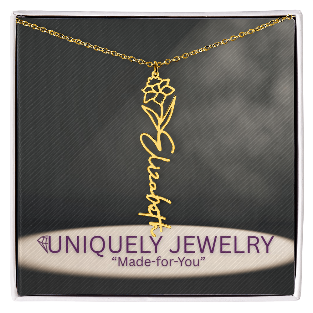 Flower Name Necklace