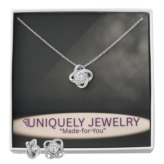 Love Knot Necklace & Earring Set